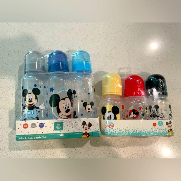 Disney Mickey Mouse baby boy feeding bottles bundle - Picture 1 of 6